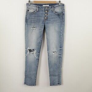 KanCan Estilo Mid Rise button Fly Distressed Jeans 25